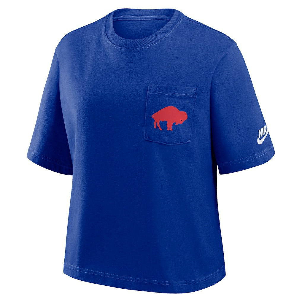 Buffalo Bills Women's Rewind Pocket Boxy T-Shirt - Royal online