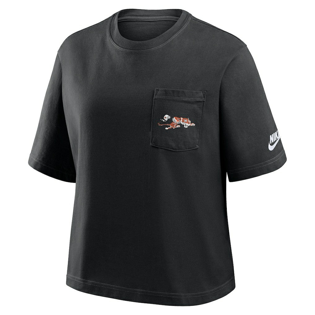 Cincinnati Bengals Women's Rewind Pocket Boxy T-Shirt - Black for sale