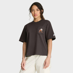 Cleveland Browns Women's Rewind Pocket Boxy T-Shirt - Brown cheap