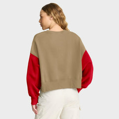San Francisco 49ers Women's Oversized Rewind Pullover Sweatshirt - Tan outlet