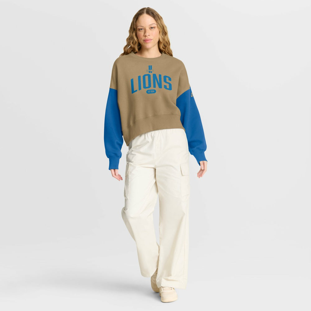 Detroit Lions Women's Oversized Rewind Pullover Sweatshirt - Tan outlet
