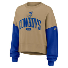 Dallas Cowboys Women's Oversized Rewind Pullover Sweatshirt - Tan discount