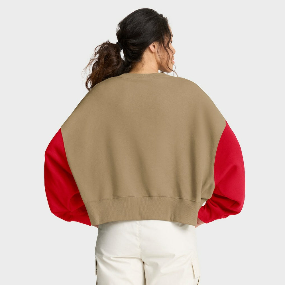 Kansas City Chiefs Women's Oversized Rewind Pullover Sweatshirt - Tan outlet