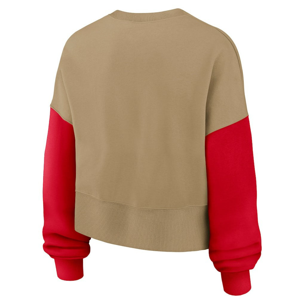 Kansas City Chiefs Women's Oversized Rewind Pullover Sweatshirt - Tan outlet