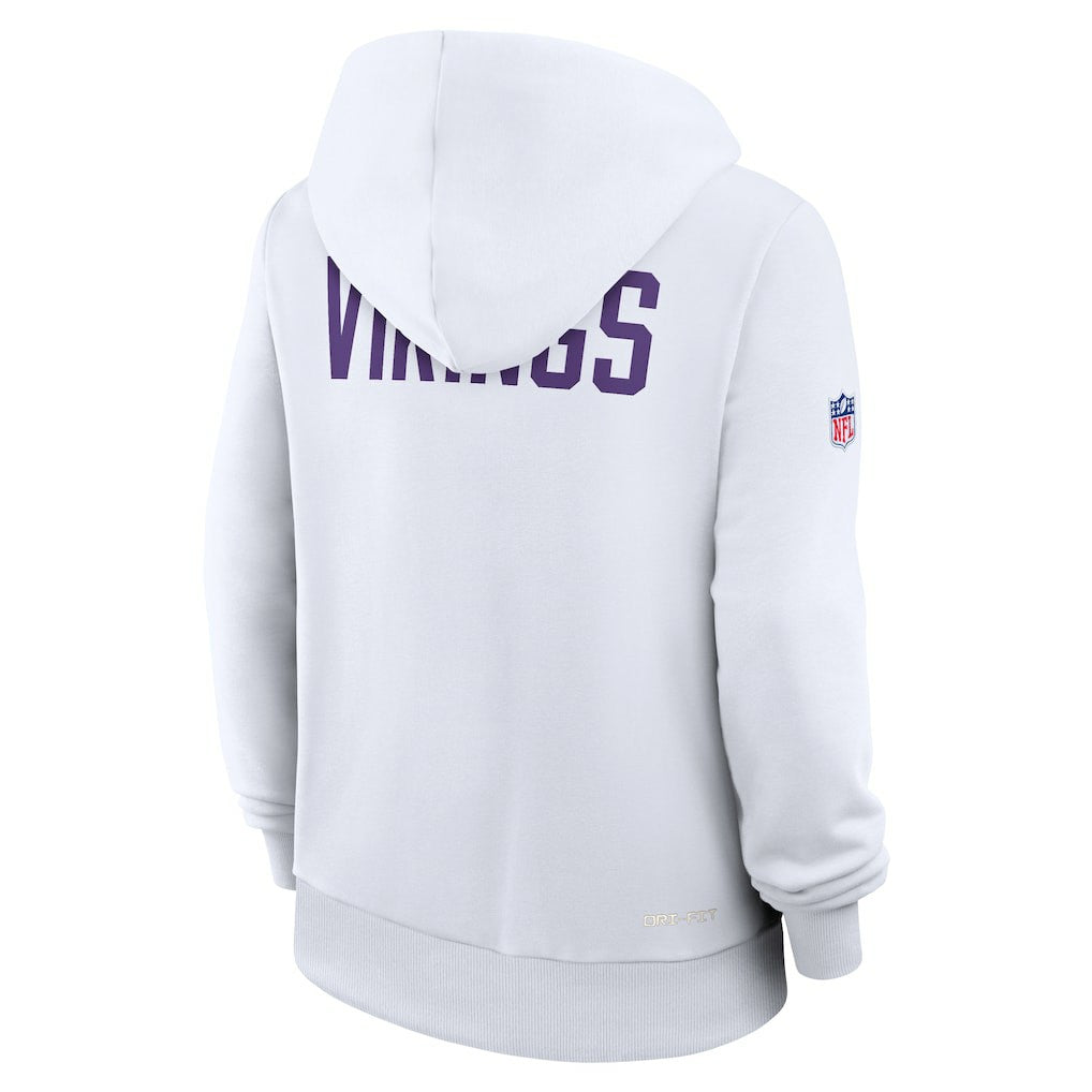 Minnesota Vikings Women's Alternate Logo Sideline Standard Issue Dri-FIT Hoodie - White discount