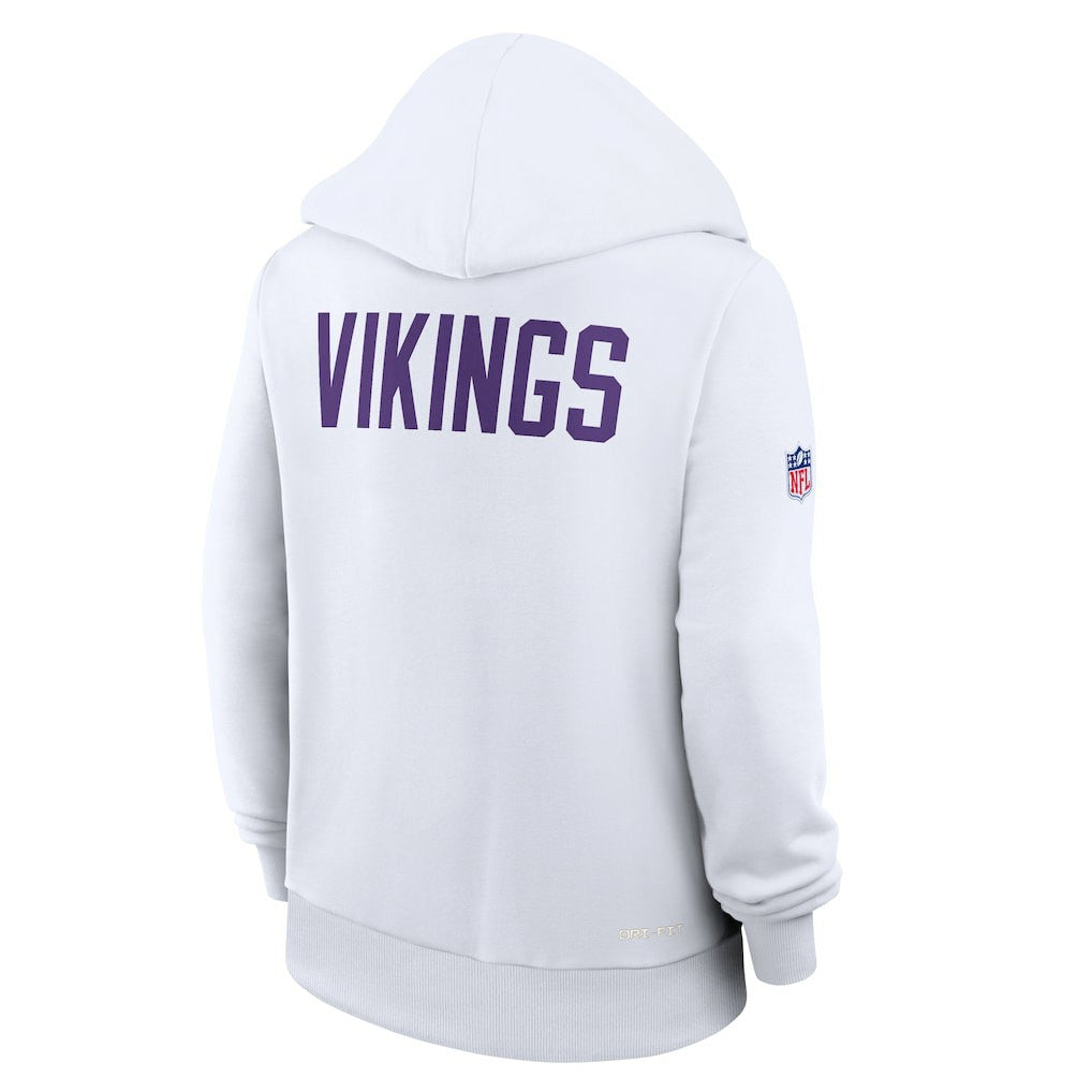 Minnesota Vikings Women's Alternate Logo Sideline Standard Issue Dri-FIT Hoodie - White discount