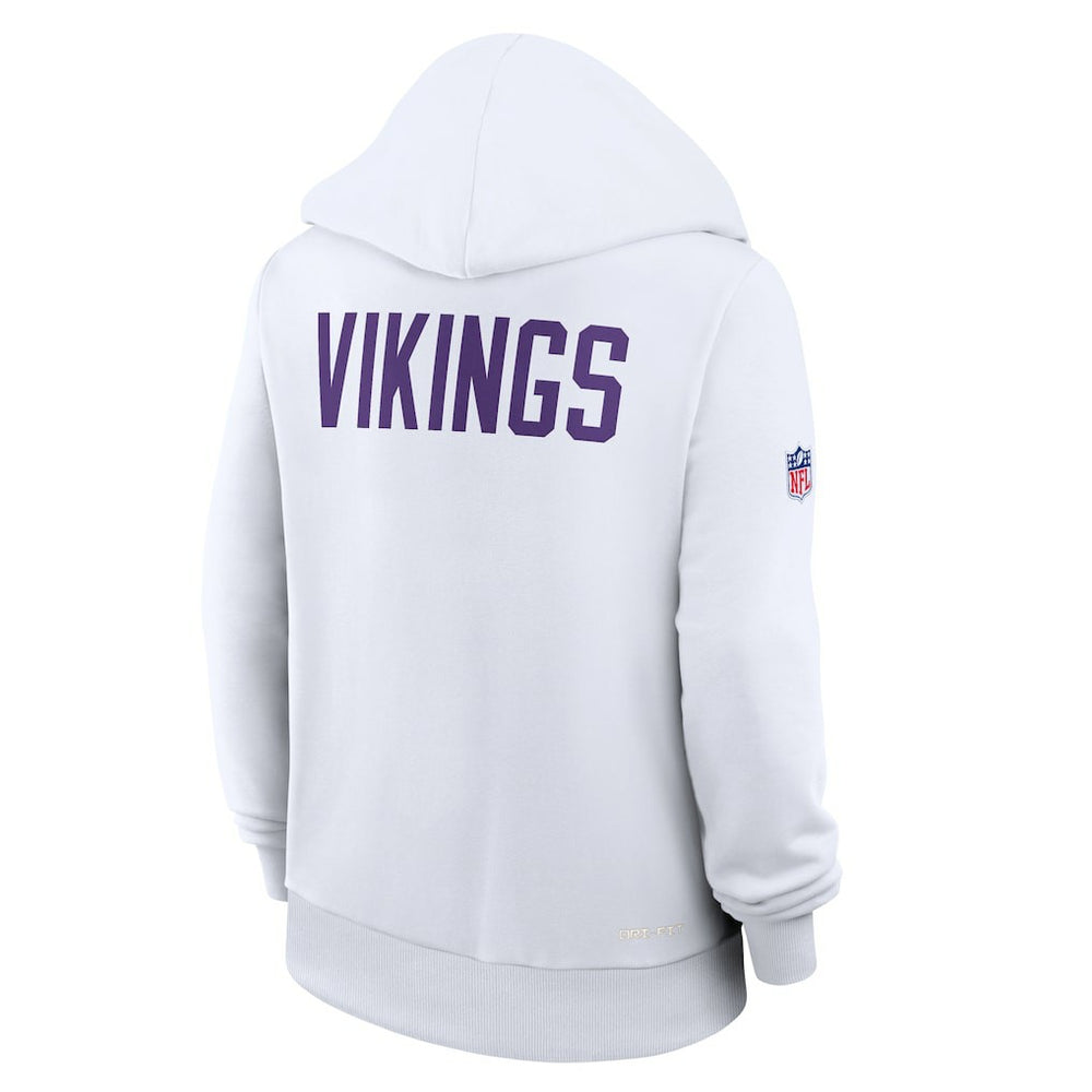 Minnesota Vikings Women's Alternate Logo Sideline Standard Issue Dri-FIT Hoodie - White discount