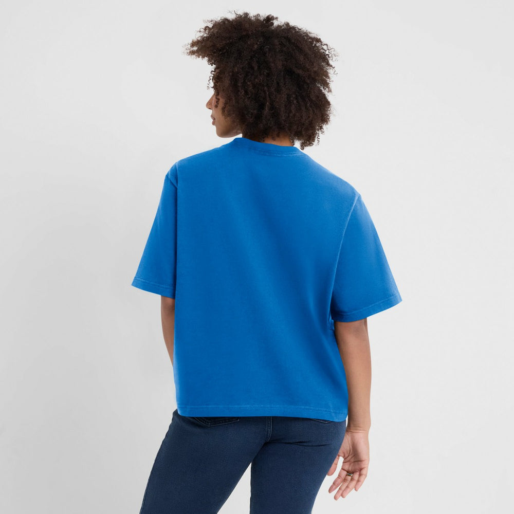 Detroit Lions Women's Essential Script Relaxed Boxy T-Shirt - Blue for sale