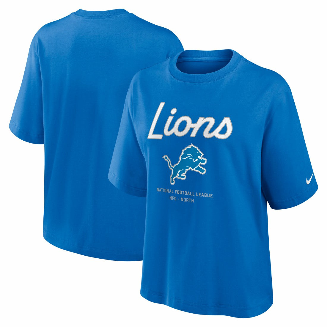 Detroit Lions Women's Essential Script Relaxed Boxy T-Shirt - Blue for sale