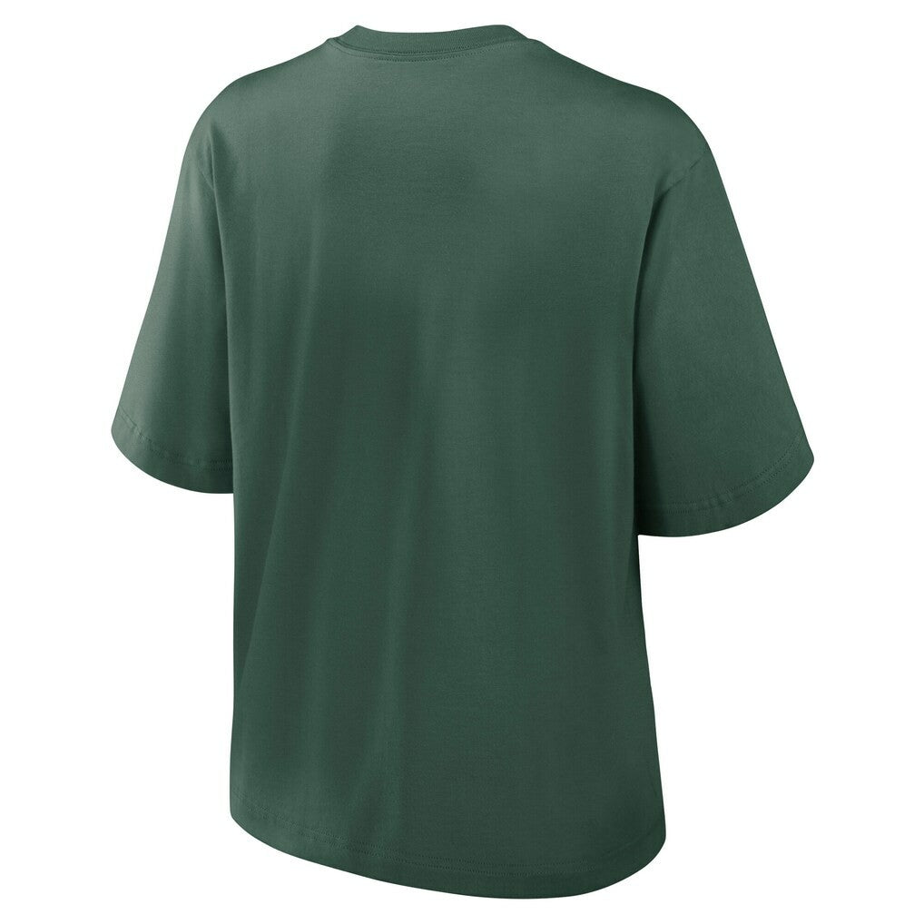 Green Bay Packers Women's Essential Script Relaxed Boxy T-Shirt - Green cheap