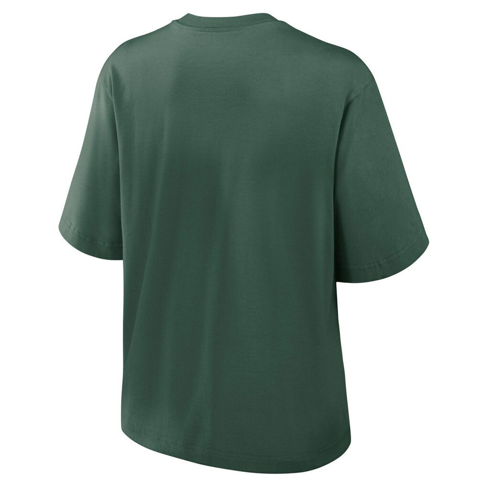 Green Bay Packers Women's Essential Script Relaxed Boxy T-Shirt - Green cheap