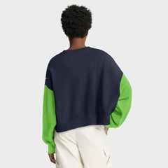 Seattle Seahawks Women's Oversized Color-Block Pullover Sweatshirt - College Navy cheap