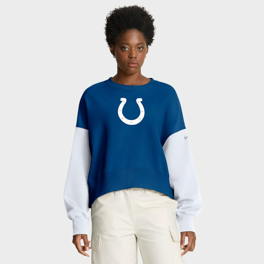 Indianapolis Colts Women's Oversized Color-Block Pullover Sweatshirt - Royal for sale