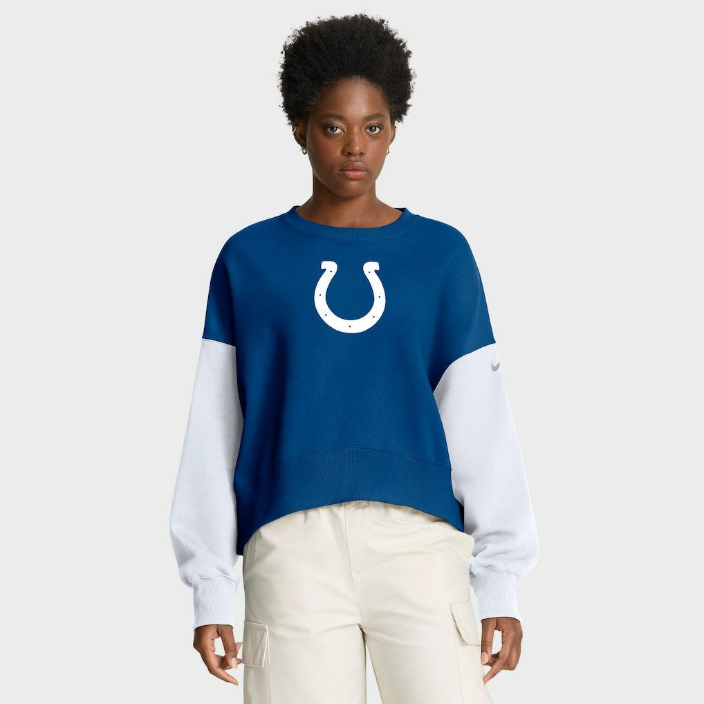 Indianapolis Colts Women's Oversized Color-Block Pullover Sweatshirt - Royal for sale