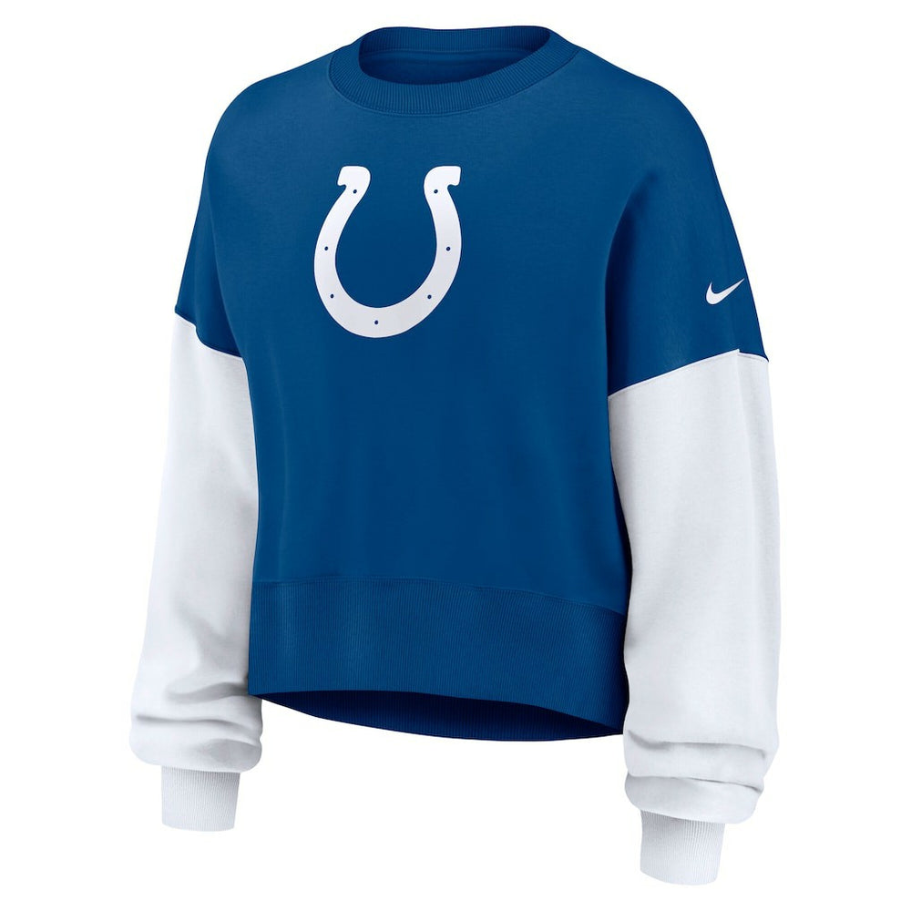 Indianapolis Colts Women's Oversized Color-Block Pullover Sweatshirt - Royal for sale