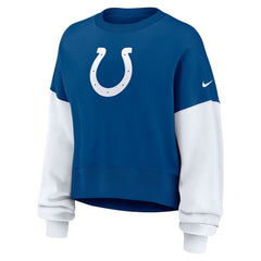 Indianapolis Colts Women's Oversized Color-Block Pullover Sweatshirt - Royal for sale