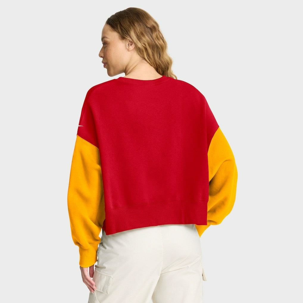 Kansas City Chiefs Women's Oversized Color-Block Pullover Sweatshirt - Red outlet