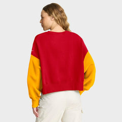 Kansas City Chiefs Women's Oversized Color-Block Pullover Sweatshirt - Red outlet
