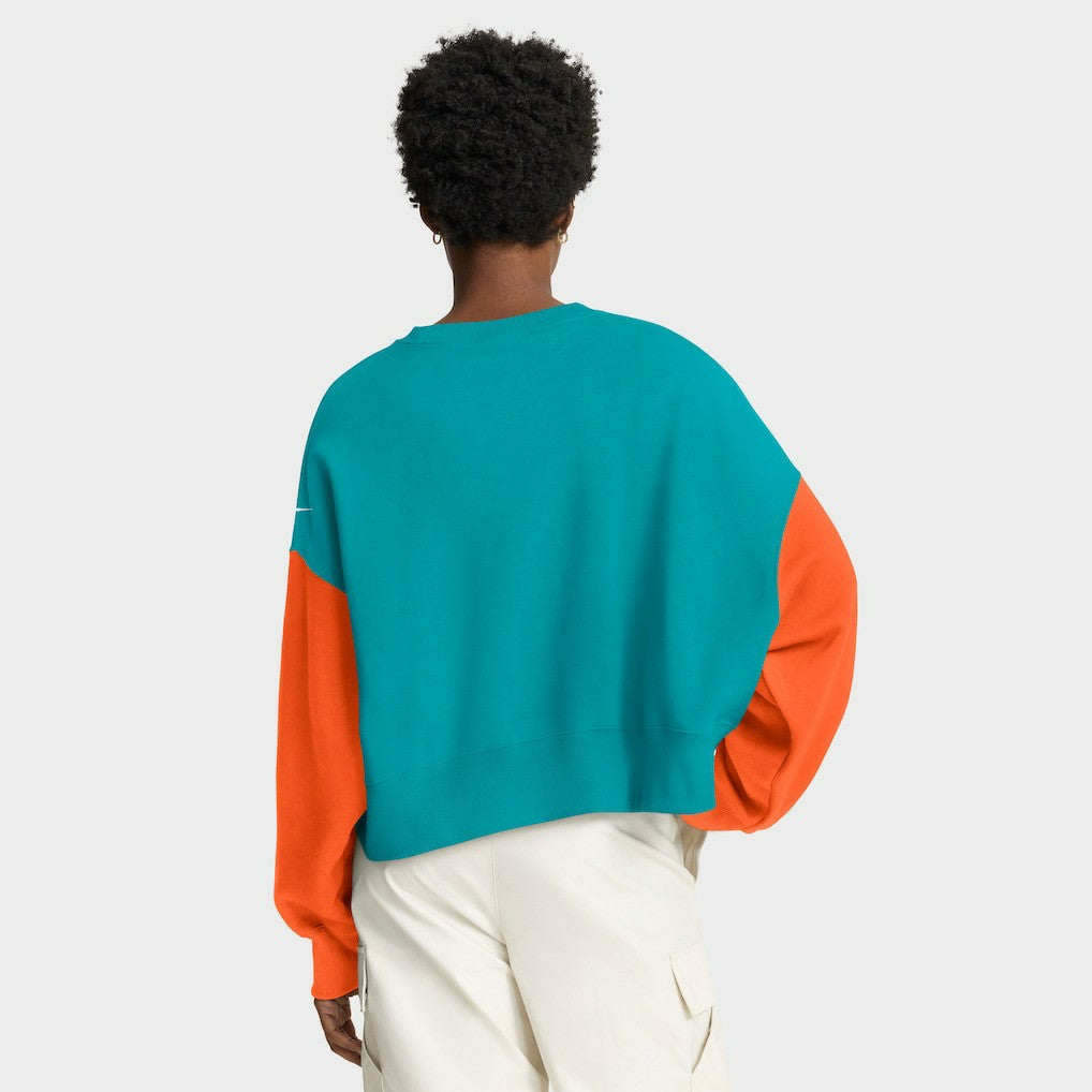 Miami Dolphins Women's Oversized Color-Block Pullover Sweatshirt - Aqua for sale