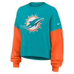 Miami Dolphins Women's Oversized Color-Block Pullover Sweatshirt - Aqua for sale