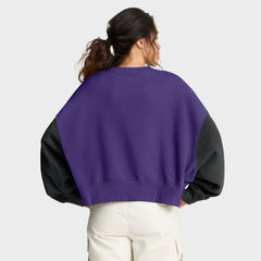 Minnesota Vikings Women's Oversized Color-Block Pullover Sweatshirt - Purple discount