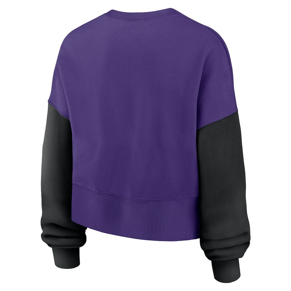 Minnesota Vikings Women's Oversized Color-Block Pullover Sweatshirt - Purple discount