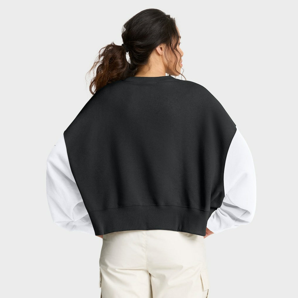 New Orleans Saints Women's Oversized Color-Block Pullover Sweatshirt - Black cheap
