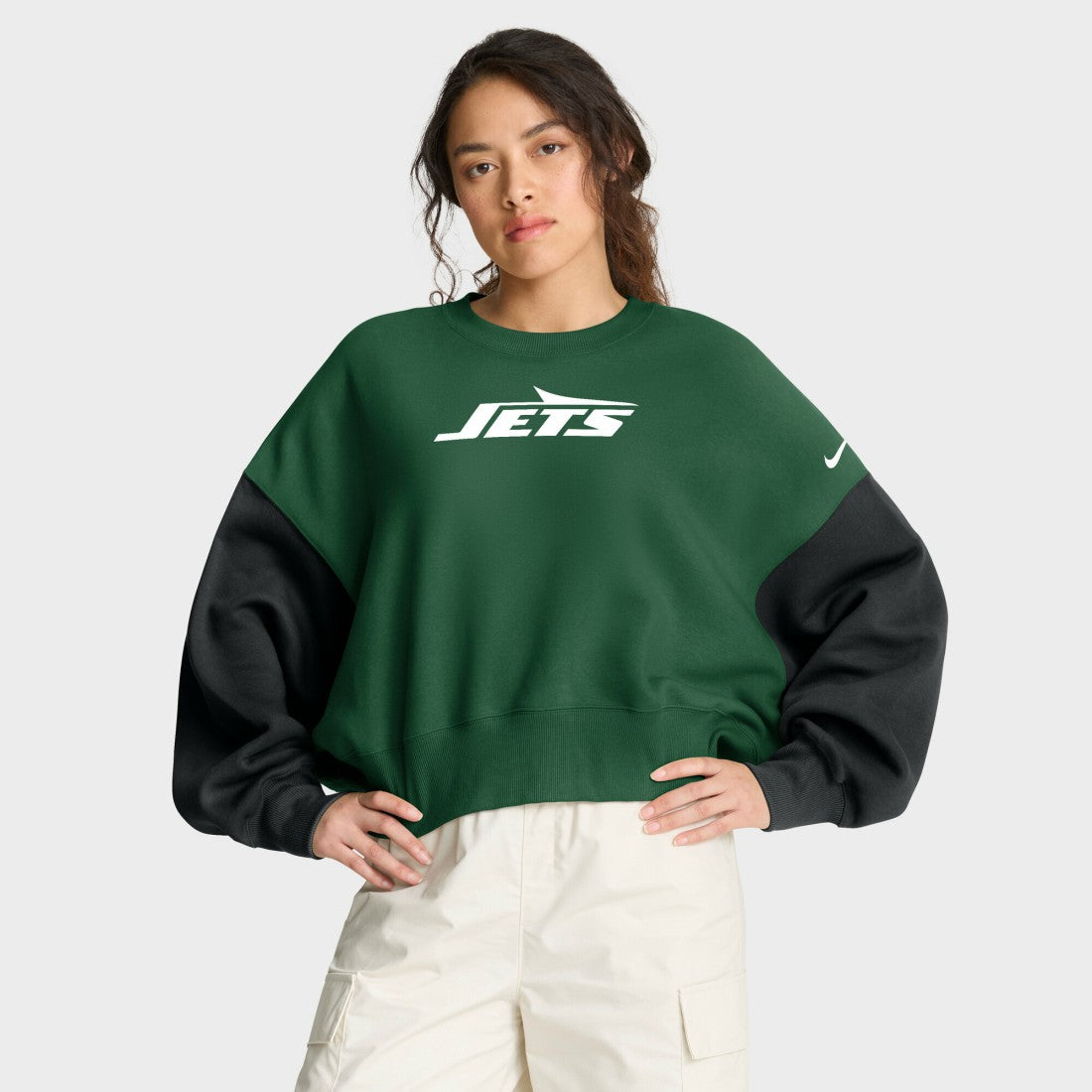 New York Jets Women's Oversized Color-Block Pullover Sweatshirt - Green online