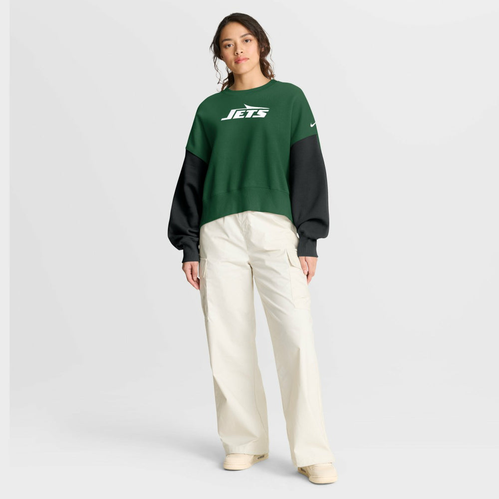 New York Jets Women's Oversized Color-Block Pullover Sweatshirt - Green online