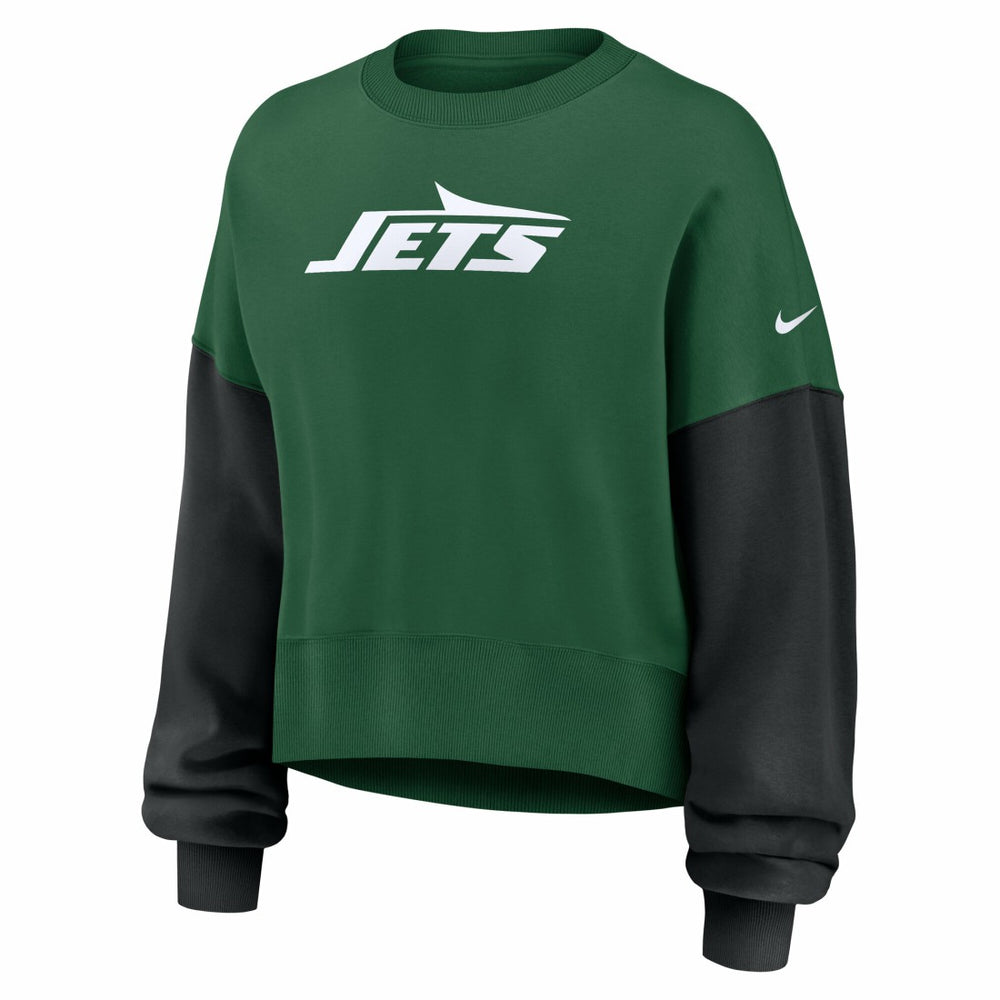 New York Jets Women's Oversized Color-Block Pullover Sweatshirt - Green online