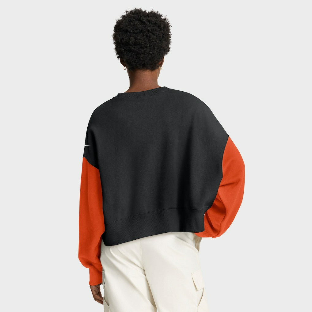 Cincinnati Bengals Women's Oversized Color-Block Pullover Sweatshirt - Black on sale