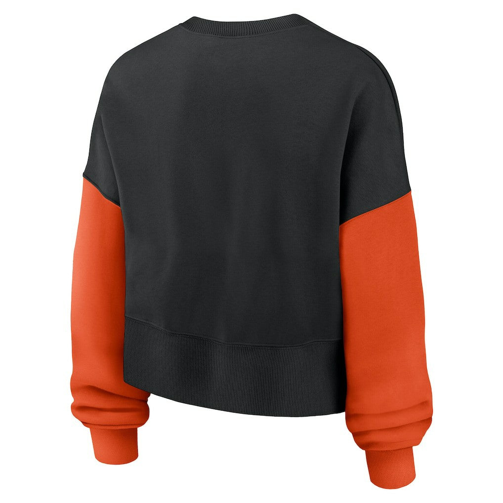 Cincinnati Bengals Women's Oversized Color-Block Pullover Sweatshirt - Black on sale