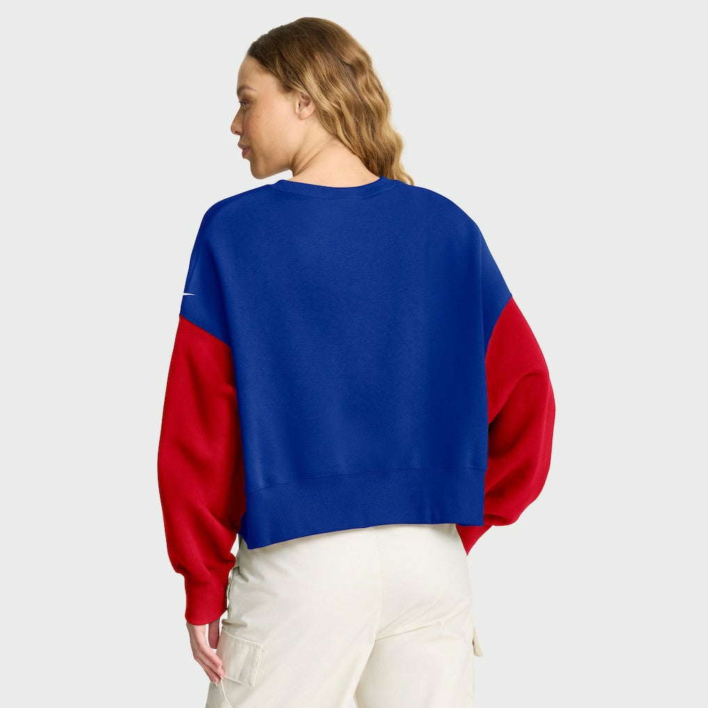 Buffalo Bills Women's Oversized Color-Block Pullover Sweatshirt - Royal on sale