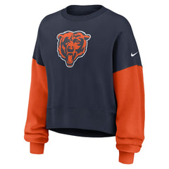 Chicago Bears Women's Oversized Color-Block Pullover Sweatshirt - Navy cheap