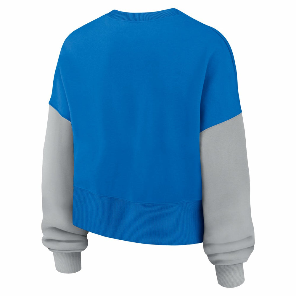 Detroit Lions Women's Oversized Color-Block Pullover Sweatshirt - Blue cheap