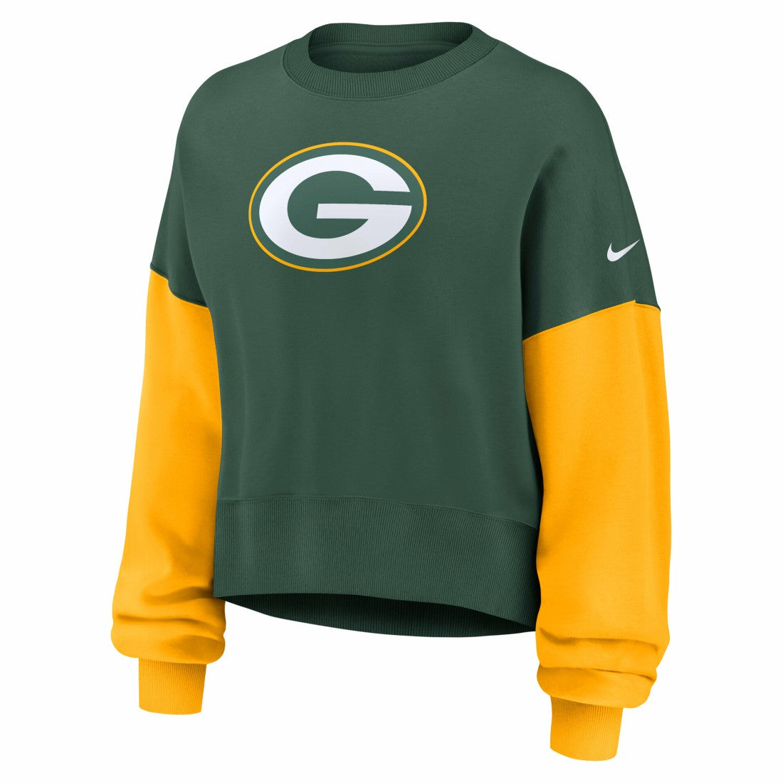 Green Bay Packers Women's Oversized Color-Block Pullover Sweatshirt - Green for sale