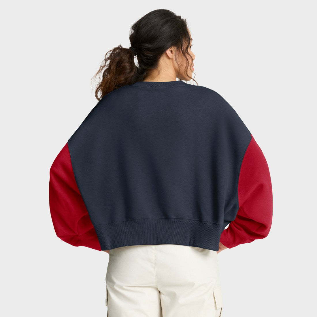 Houston Texans Women's Oversized Color-Block Pullover Sweatshirt - Navy outlet