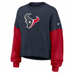 Houston Texans Women's Oversized Color-Block Pullover Sweatshirt - Navy outlet