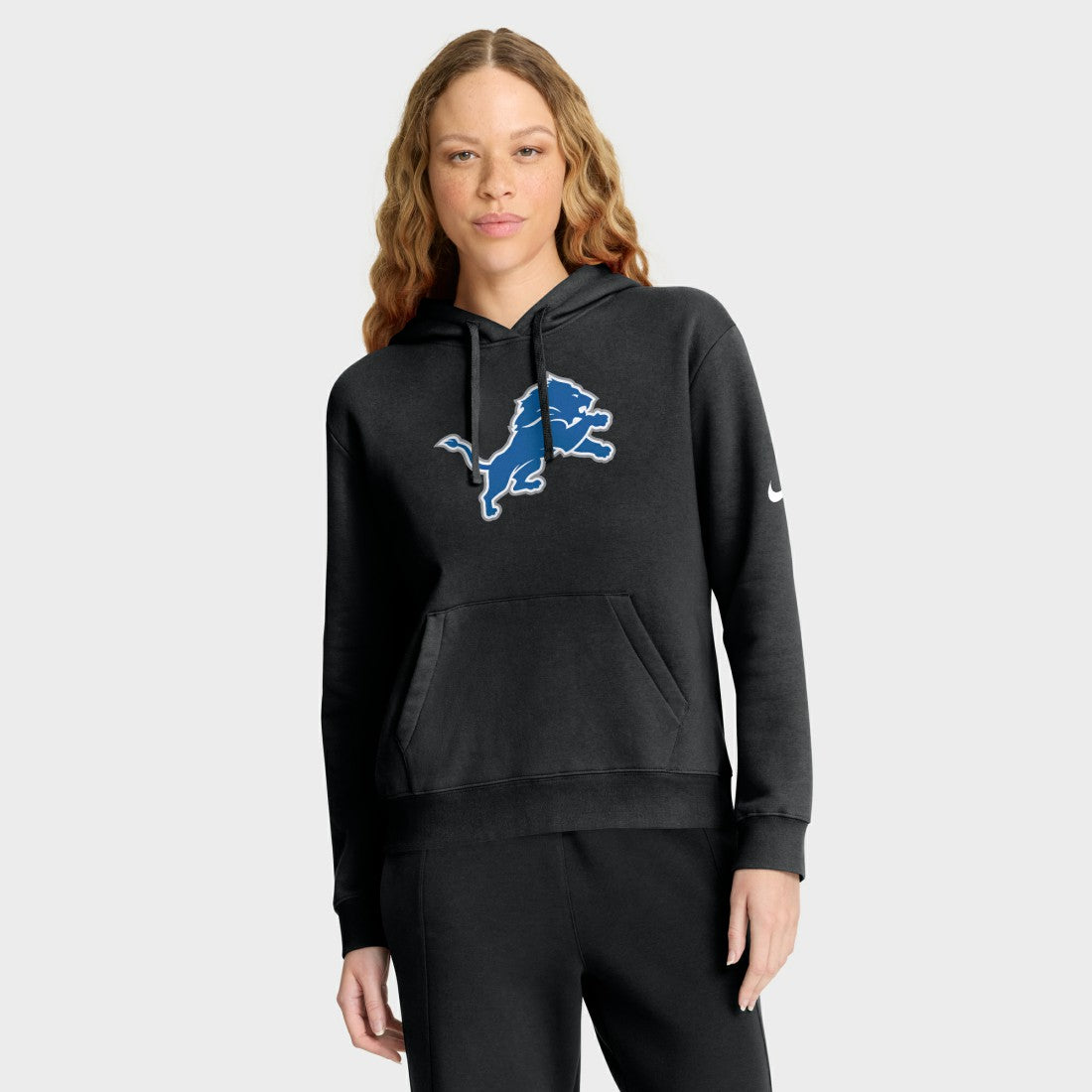 Detroit Lions Women's Club Fleece Hoodie - Black on sale
