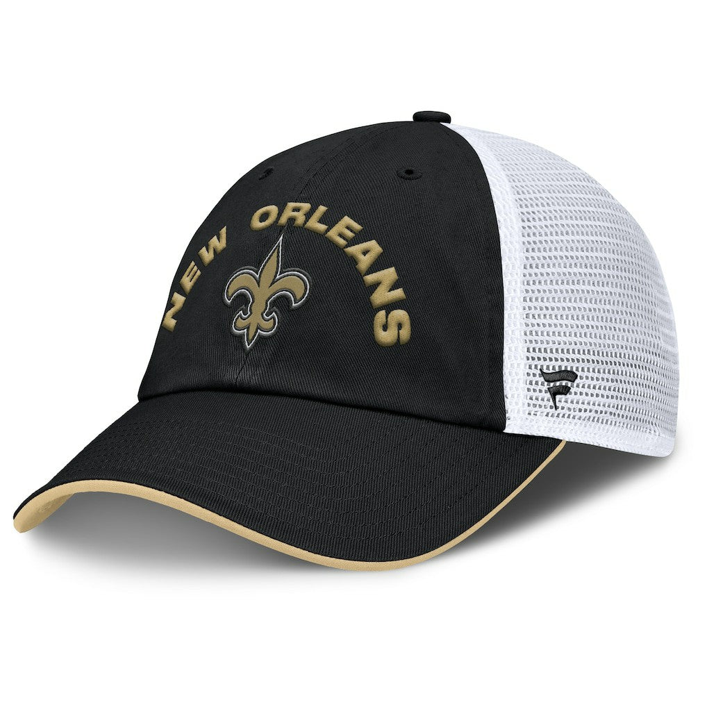 New Orleans Saints Reverse Trucker Adjustable Hat - Black/White on sale