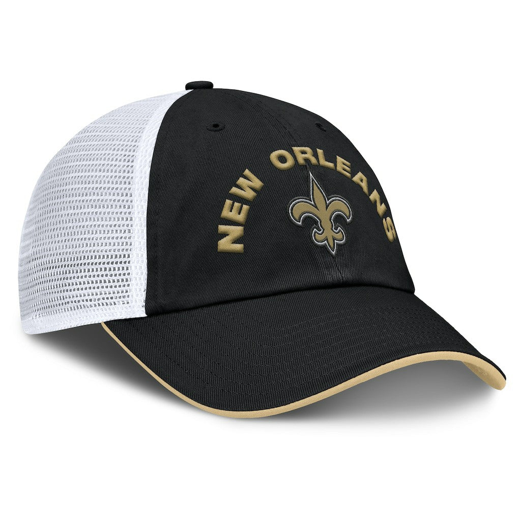 New Orleans Saints Reverse Trucker Adjustable Hat - Black/White on sale