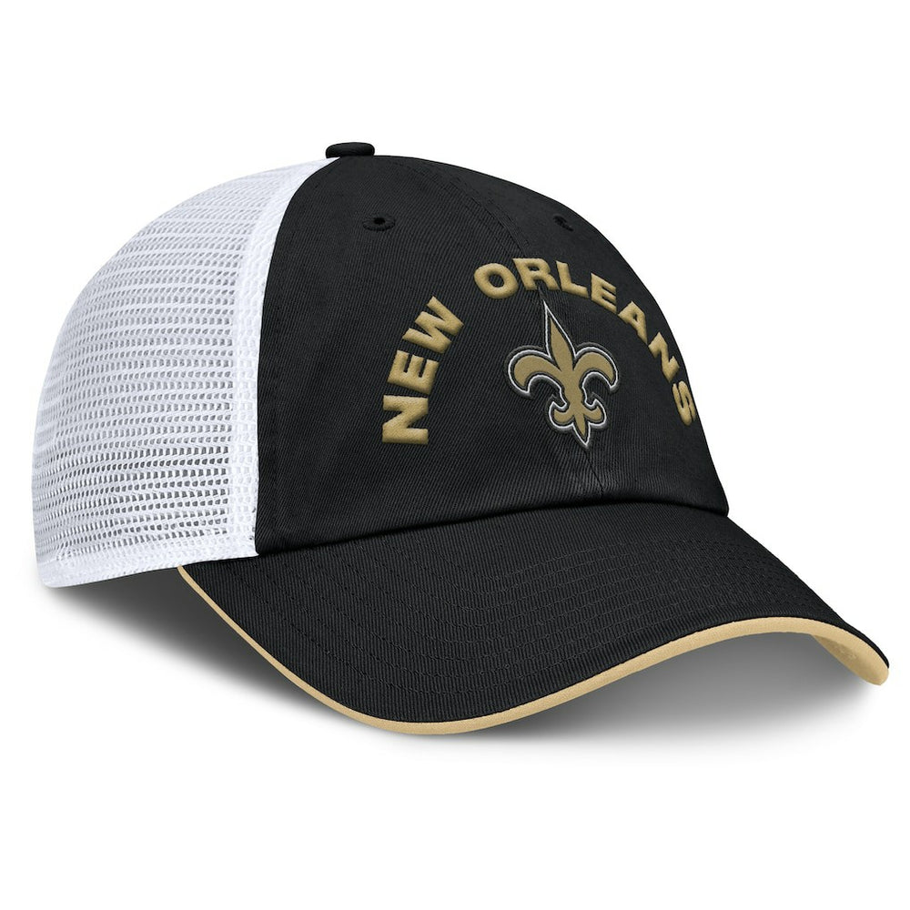 New Orleans Saints Reverse Trucker Adjustable Hat - Black/White on sale