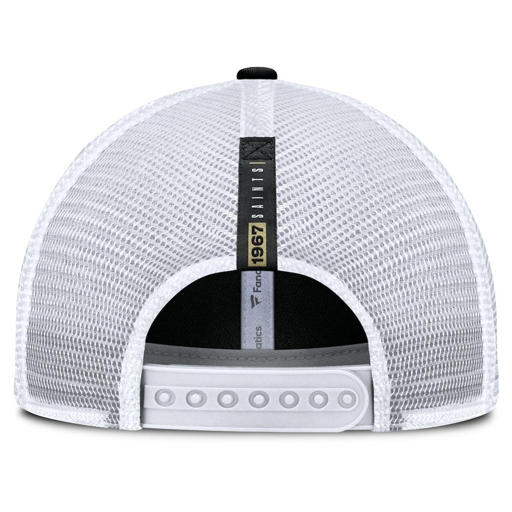 New Orleans Saints Reverse Trucker Adjustable Hat - Black/White on sale
