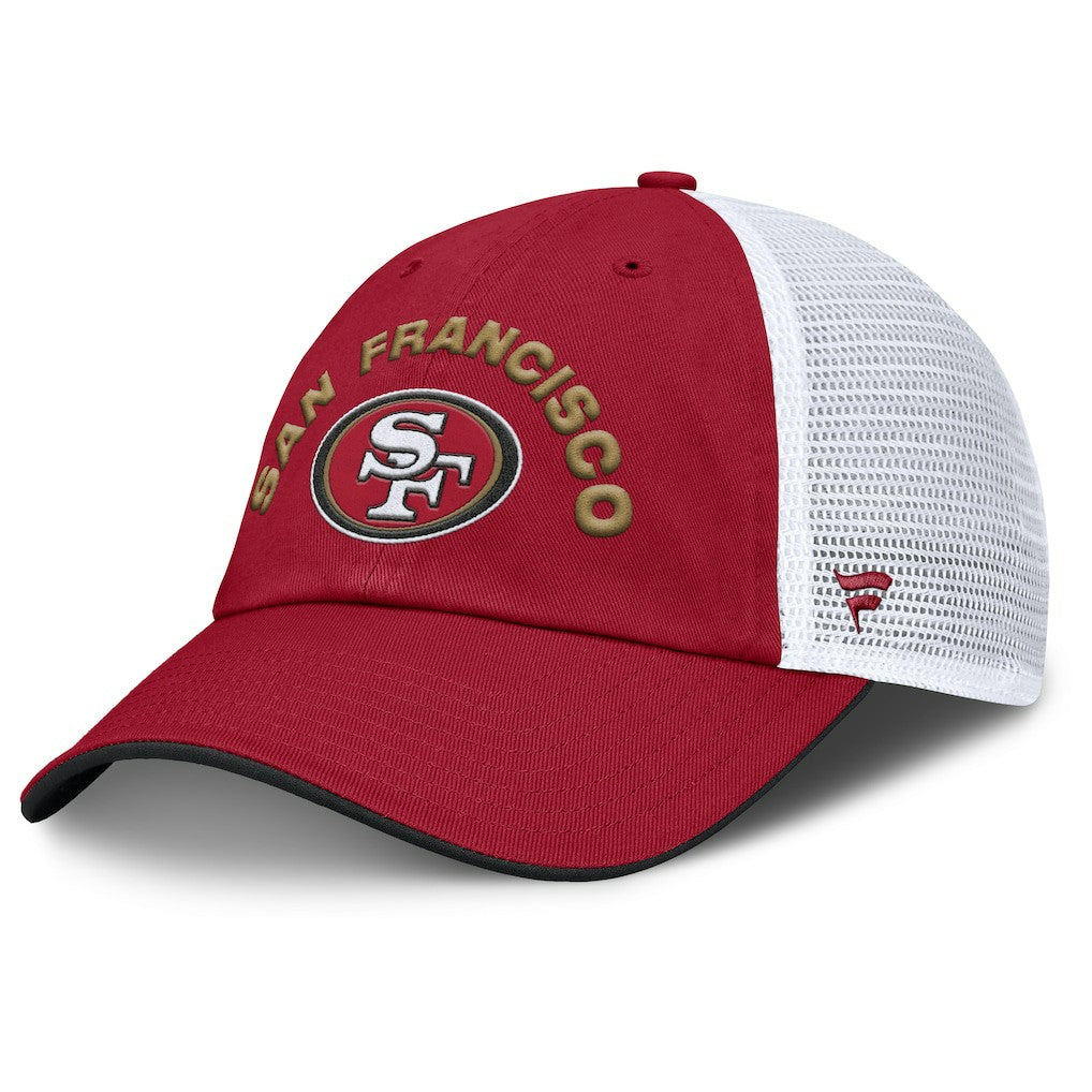 San Francisco 49ers Reverse Trucker Adjustable Hat - Scarlet/White discount
