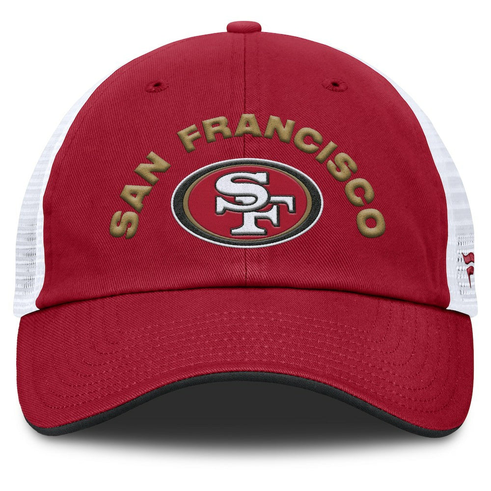 San Francisco 49ers Reverse Trucker Adjustable Hat - Scarlet/White discount