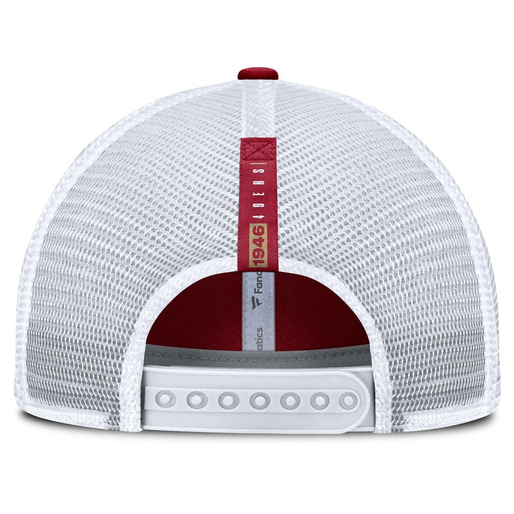 San Francisco 49ers Reverse Trucker Adjustable Hat - Scarlet/White discount