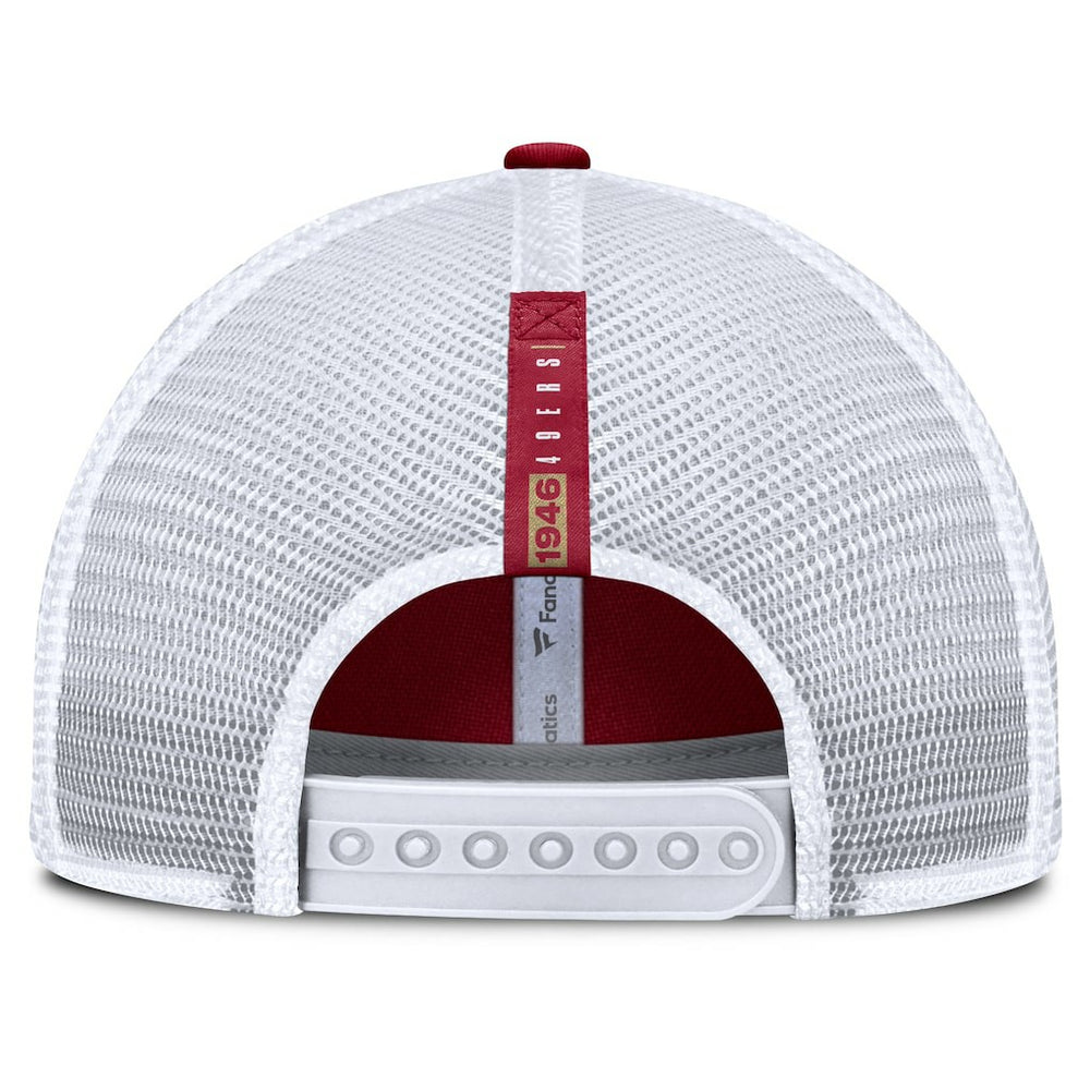 San Francisco 49ers Reverse Trucker Adjustable Hat - Scarlet/White discount