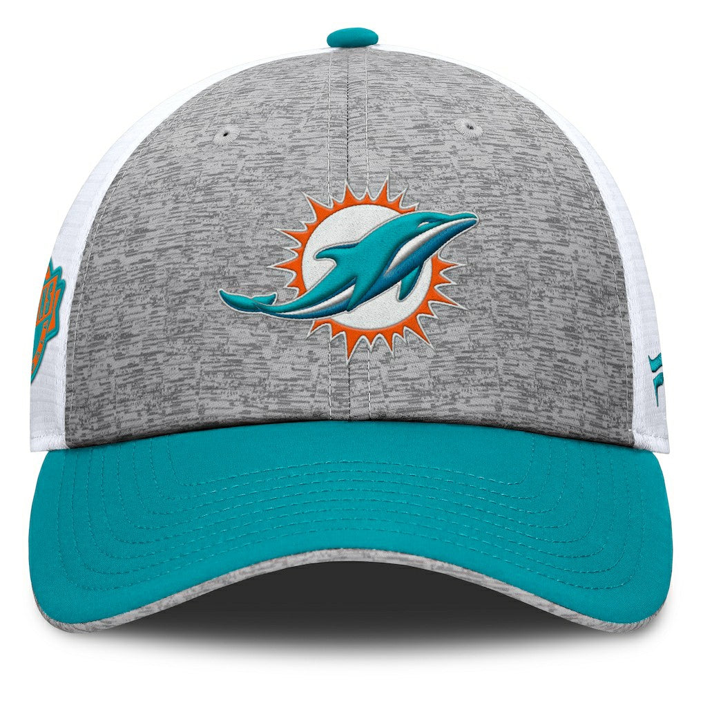 Miami Dolphins Option Trucker Adjustable Hat - Gray/Aqua sale