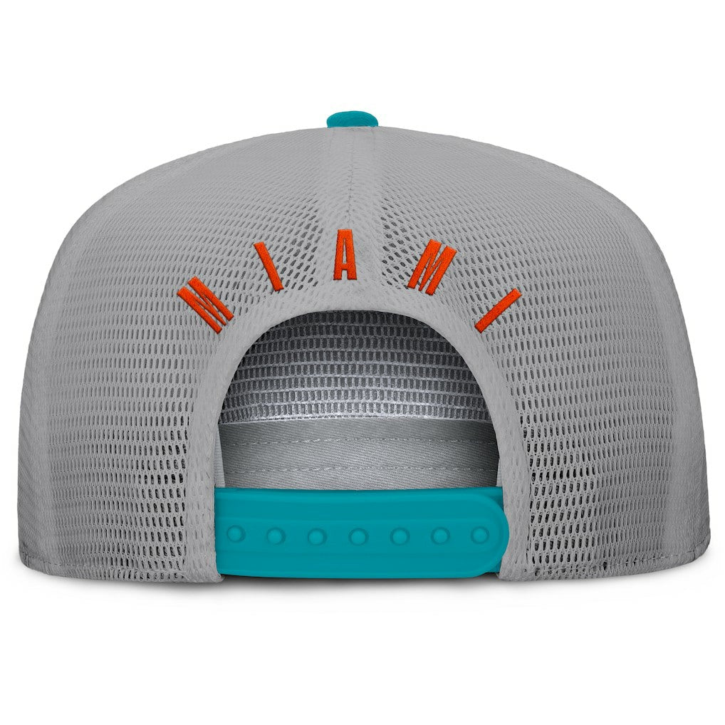 Miami Dolphins Edge Rush Trucker Adjustable Hat - Aqua/Gray on sale