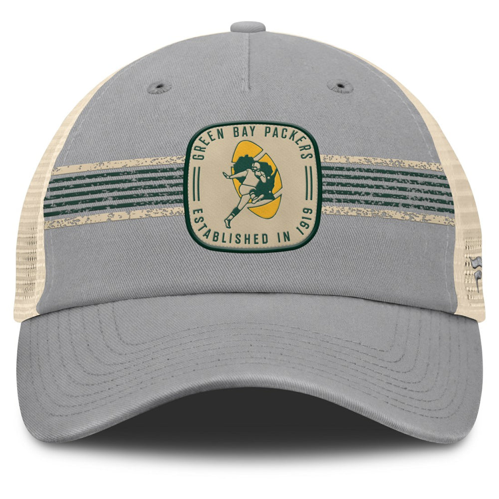 Green Bay Packers Heritage Bootleg Trucker Adjustable Hat - Gray discount